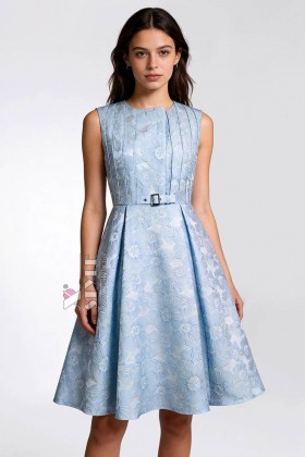 Винтажное вечернее платье нежно-голубого цвета