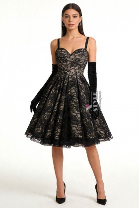 Vintage Evening Dress with Corset and Sweetheart Neckline