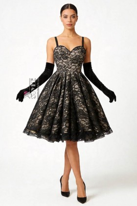 Vintage Evening Dress with Corset and Sweetheart Neckline