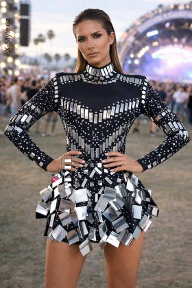 Зеркальное платье для вечеринки Selina