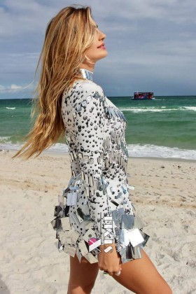 Зеркальное платье для вечеринок Selina White