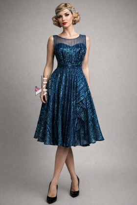 Блискуча сукня Adriana Metallic X5600