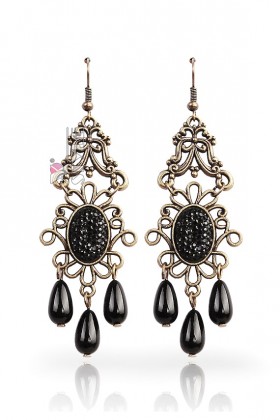 Ажурные серьги с камнями XJ139