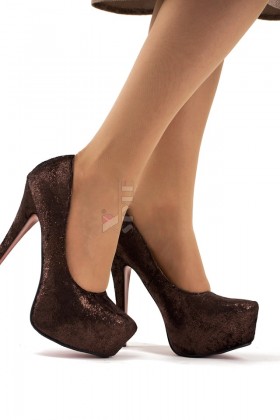 Блискучі туфлі на високих підборах K0011