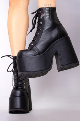 High Platform Ankle Boots with a Chunky Heel