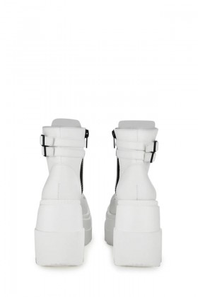 SHAKER White High Platform Boots 