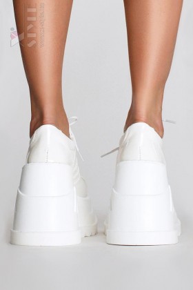 Demonia White High Platform Sneakers