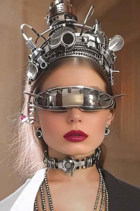 Зеркальные очки Cyberpunk Futuristic Chrome