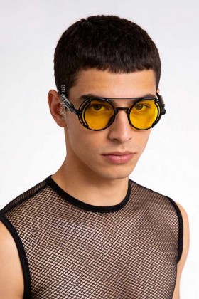 Мужские и женские очки Cyberpunk Futuristic Yellow + чехол