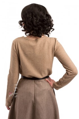 Джемпер из тонкой овечьей шерсти и чокер X1215