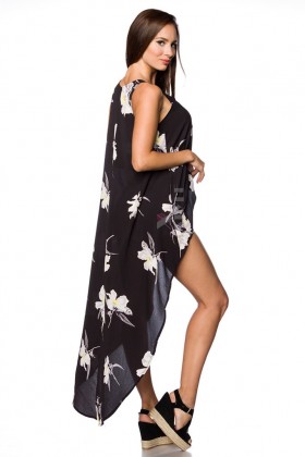 Длинный шифоновый топ с цветочным узором H2185