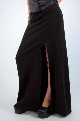 Длинная юбка с разрезом и кружевом Xstyle