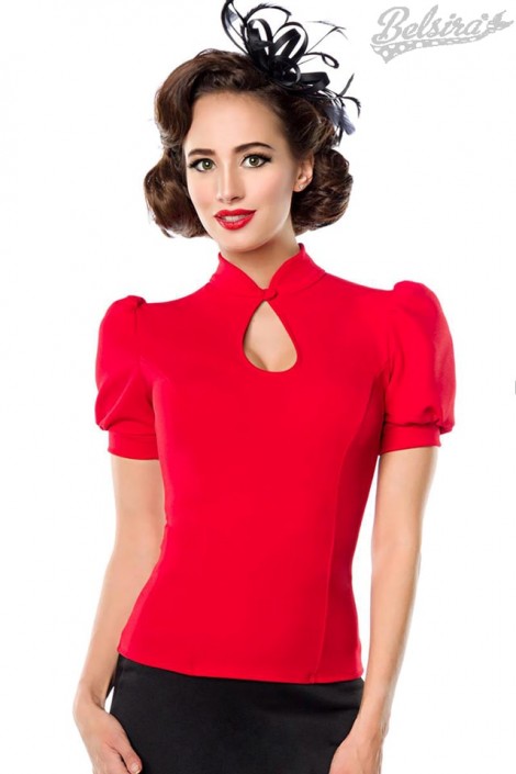 Красная блузка в стиле Ретро (101189)
