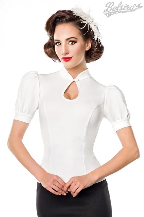 Приталенная нарядная блузка в стиле Ретро Belsira (101190)