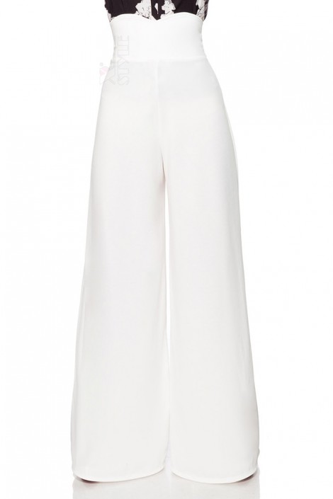 Белые широкие женские брюки Belsira (108060)