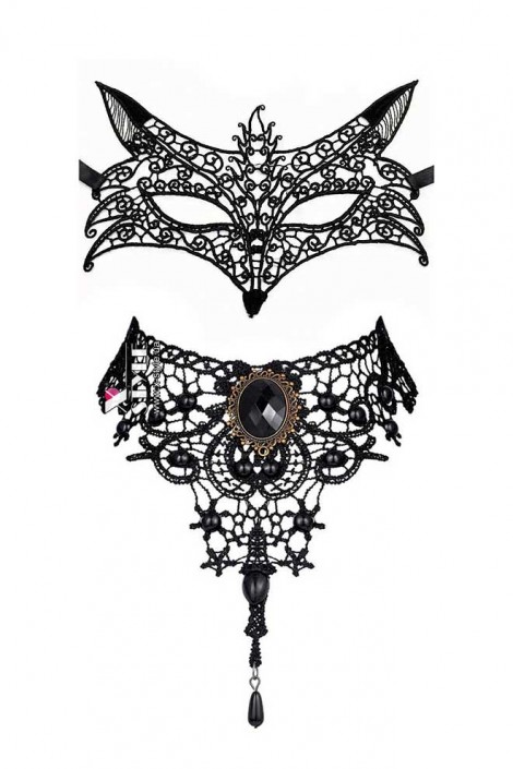 Ажурная маска с ушками и чокер (713033)