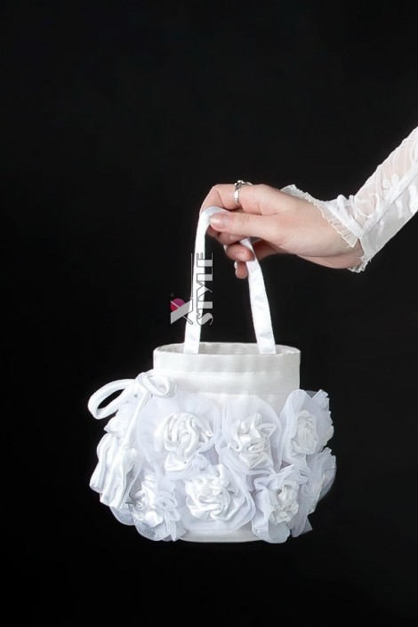 White Wedding Rose Handbag (handmade) (301025)