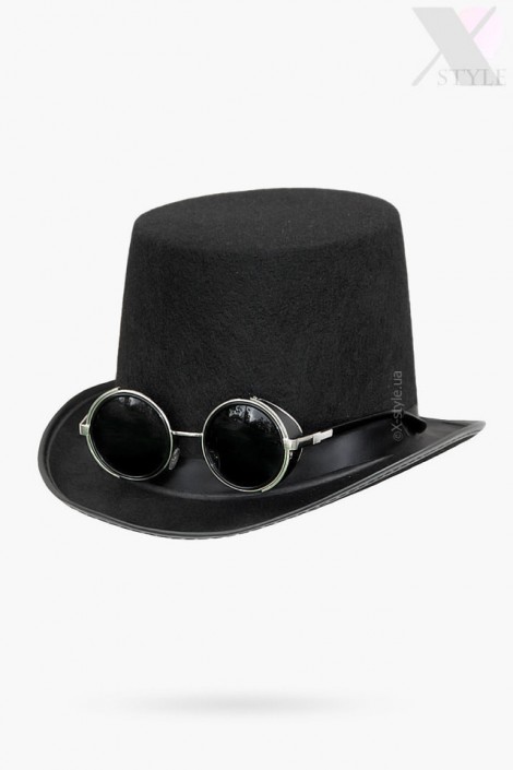 Мужская шляпа-цилиндр с очками Steam-156 (501156)