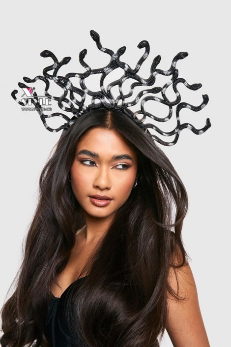 Корона со змеями на обруче Black/Silver (504261)