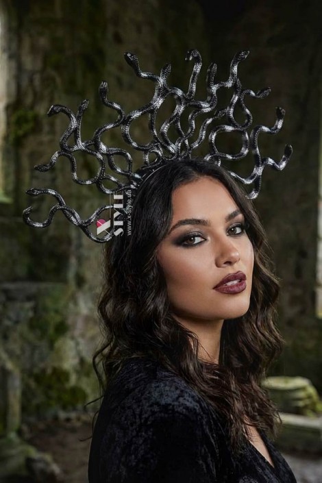 Корона со змеями на обруче Black/Silver (504261)