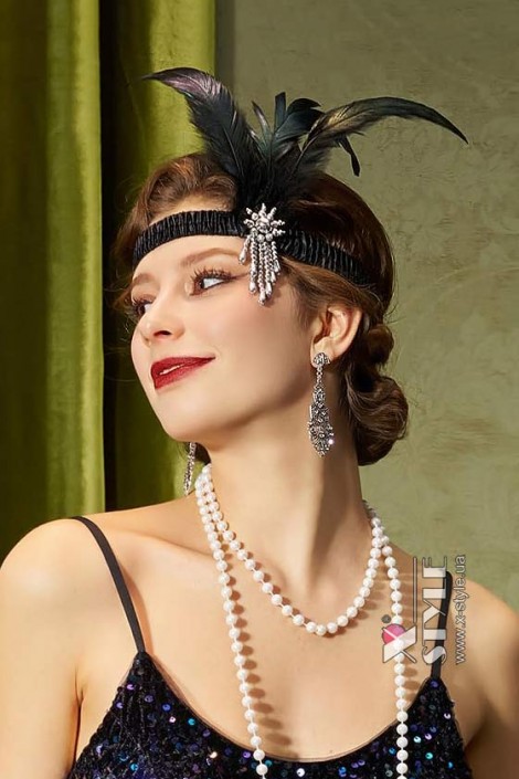 Повязка с перьями в стиле 20-х (504245)