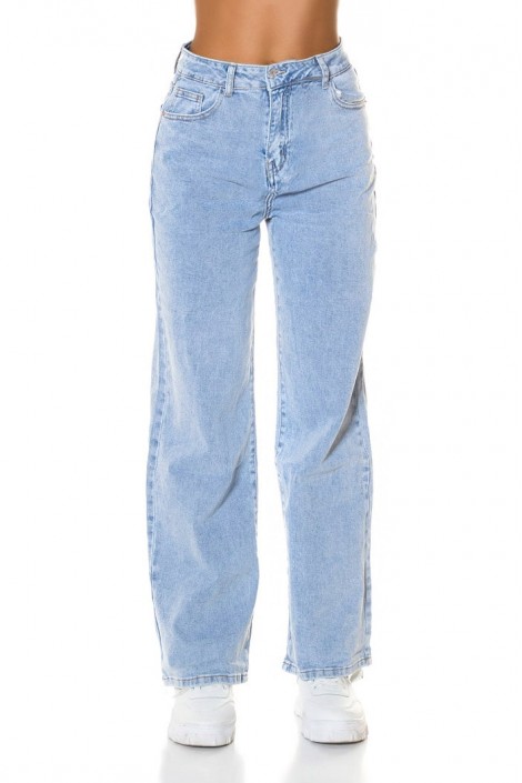 Голубые широкие джинсы BOYFRIEND MF122 (108122)