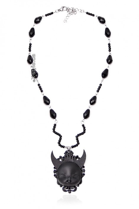 Черное ожерелье с бусинами XJ6216 (706216)