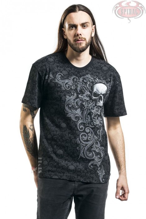 Мужская рок футболка SKULL SCROLL (212007)