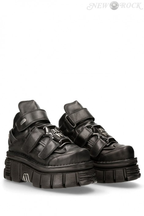 Черные кожаные ботинки на платформе TOWER LATERAL (314018)