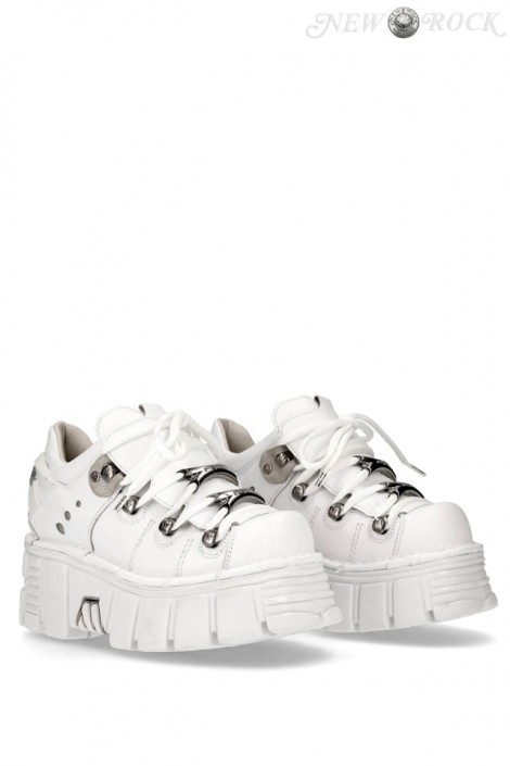 White Leather Platform Sneakers TB4002 (314002)