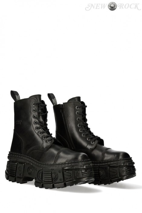 Черные кожаные ботинки на массивной подошве CRUST CASCO (310073)