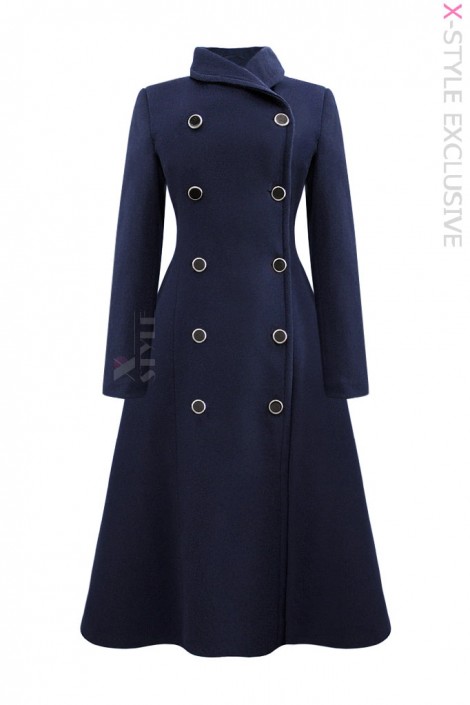 Винтажное зимнее пальто с шалевым воротником X5080 (80% шерсть) (115080)
