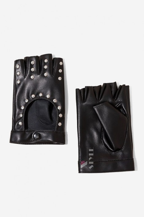 Женские кожаные перчатки с клепками X1190 (601190)