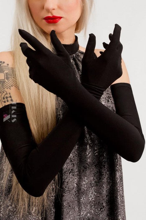 Длинные черные перчатки (60 см) (601199)