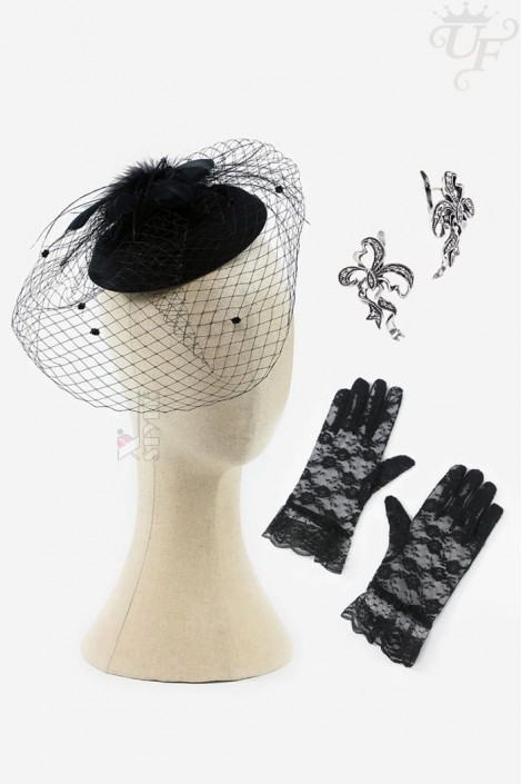 Аксессуары Гэтсби (шляпка, перчатки, серьги) (611006)