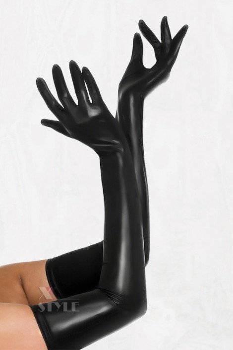 Длинные перчатки из стрейч-кожи X077 (601077)