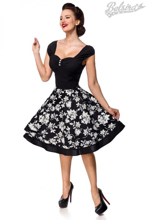Хлопковое платье с цветочным узором на юбке B5539 (105539)