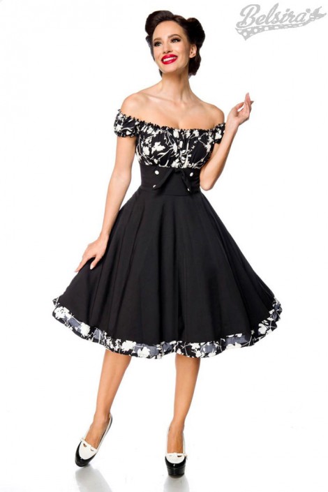 Ретро-платье с открытыми плечами B565 (105565)