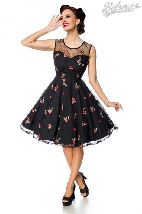 Винтажное платье с вышитыми цветами (105557)