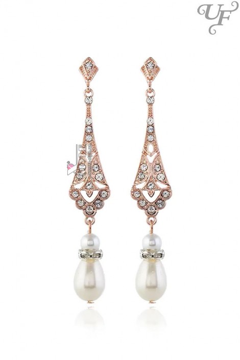 Серьги с камнями и жемчугом в стиле 20-х (709180)