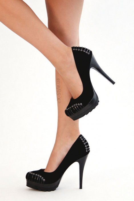 Замшевые черные туфли XC004 (300004)