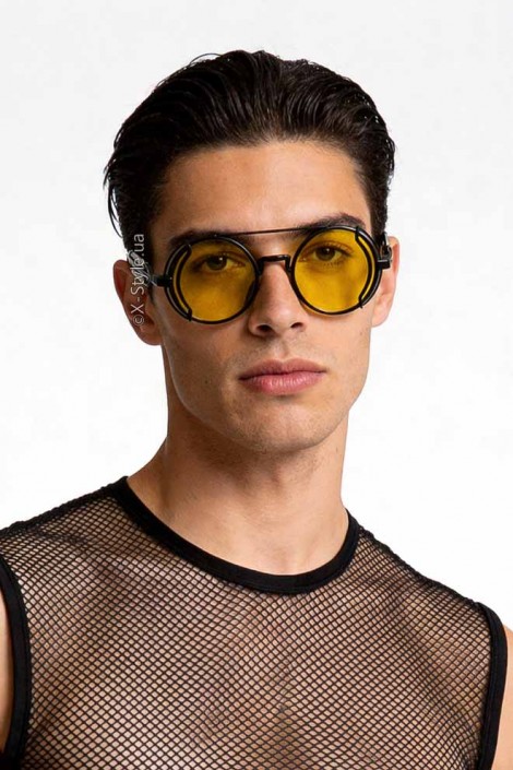 Чоловічі та жіночі окуляри Cyberpunk Futuristic Yellow + чохол (905168)