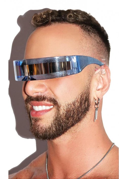 Cyberpunk Futuristic Blue Glasses (905149)