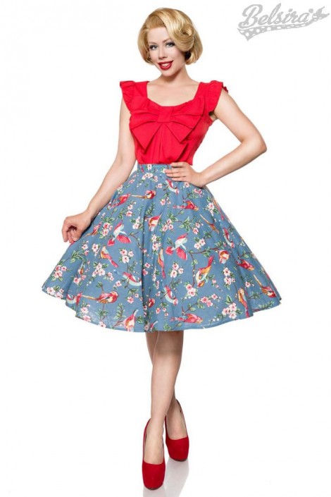 Хлопковая юбка с Винтажным принтом (107218)