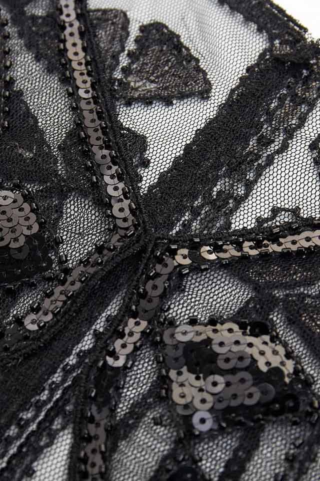 Elegant UF-Vintage Sequin Shawl Cape, 13