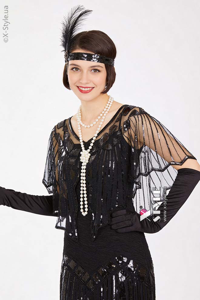 Нарядная мантия-шаль с пайетками UF-Vintage, 3