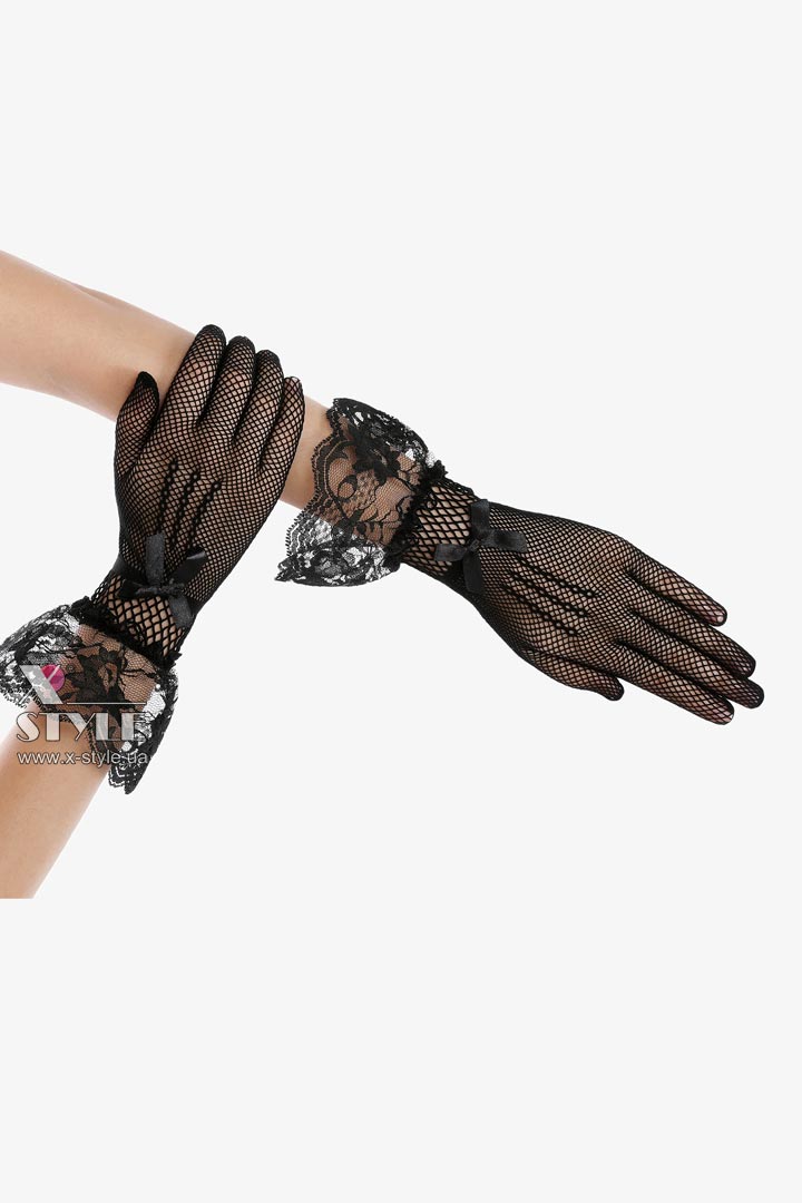 Mesh Gloves with Bows X2212, 3