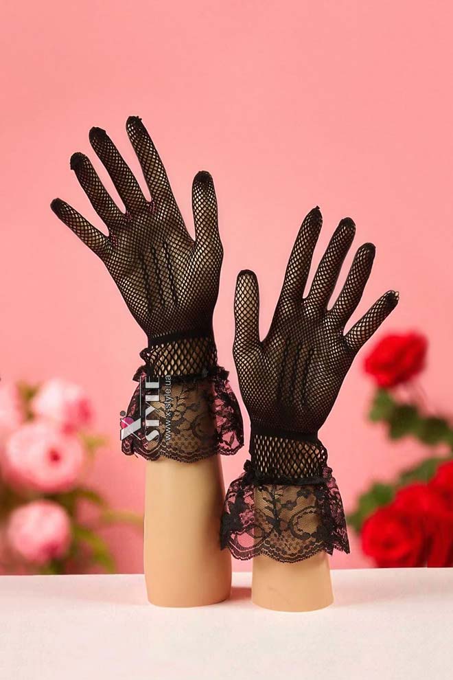 Mesh Gloves with Bows X2212, 7