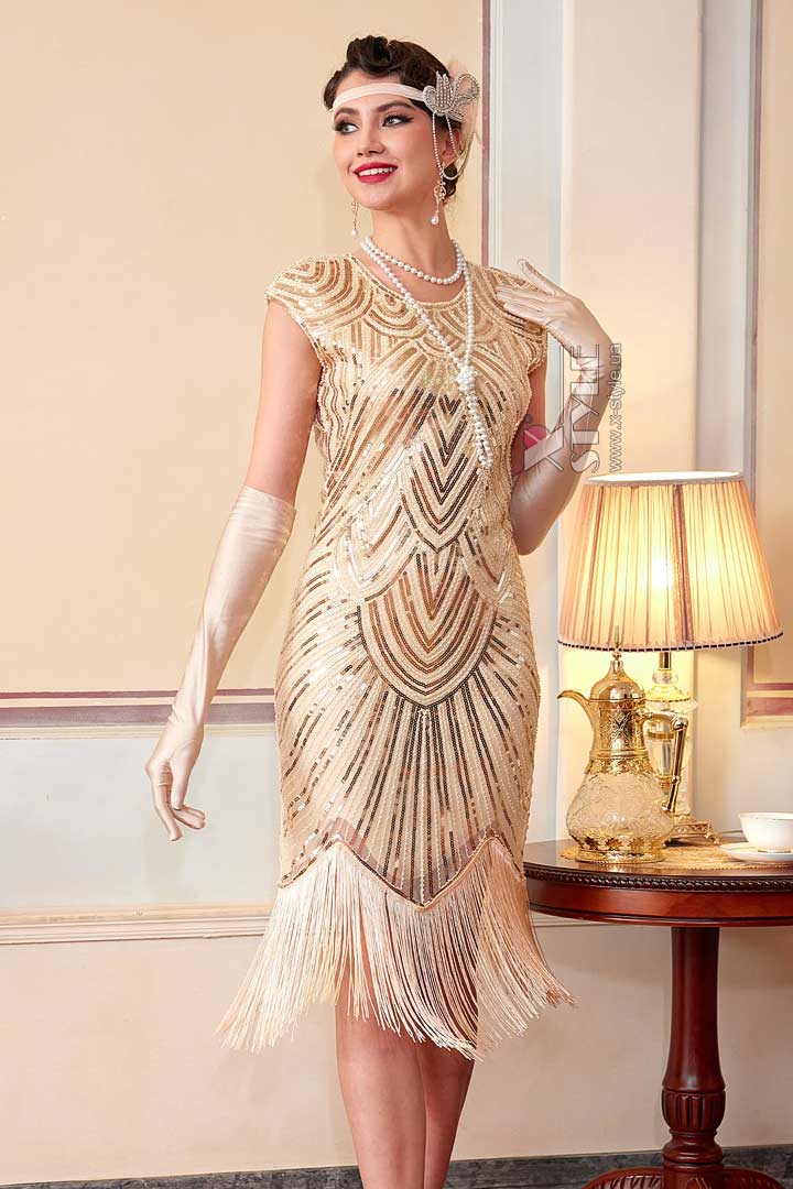 Длинные атласные перчатки цвета шампань, 3