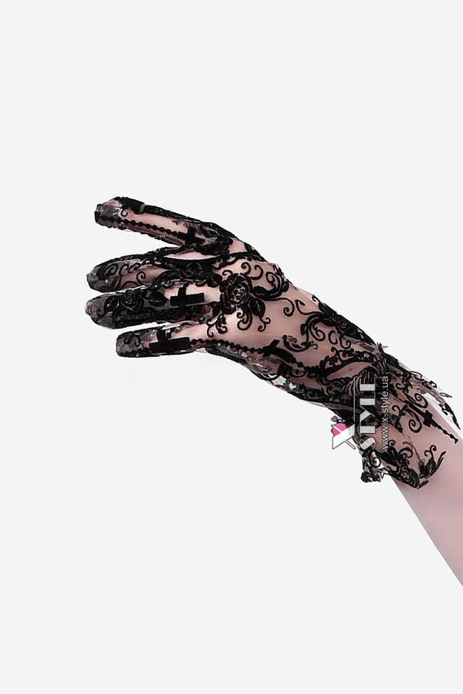 Короткие сетчатые перчатки с рисунком X1226, 3